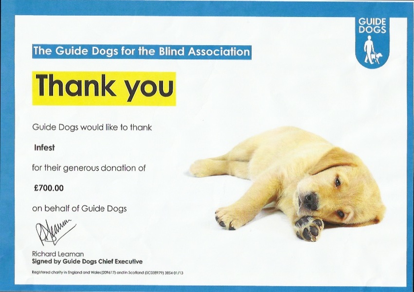 Guide Dogs charity certificate 2013